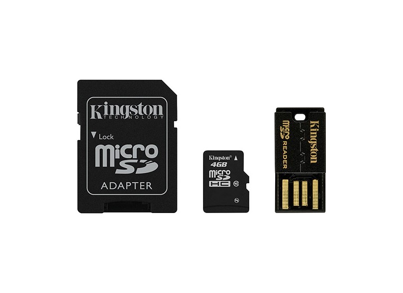 Cartão de Memória Micro SDHC com Adaptador Kingston 4 GB MBLY10G2