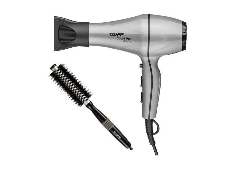 Kit - Secador Taiff Style Prata Pro 2000W 220V + Proart Escova Metalic