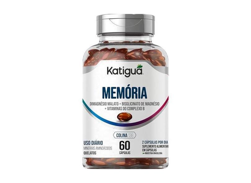 Memória, Dimagnezio Malato/Bisglicinato de Magnésio & Vitaminas do Complexo B, Sem sabor, Katiguá, 60 Cápsulas Soft Gel • 30 doses, Prata