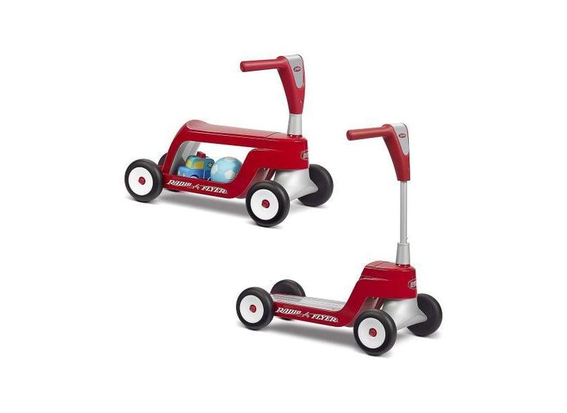 Patinete Radio Flyer 4 Rodas Scooter 2 Em 1 Vira Quadriciclo