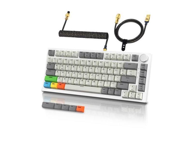 Teclado para jogos ATTACK SHARK K85 Rapid Trigger 75% com fio cinza