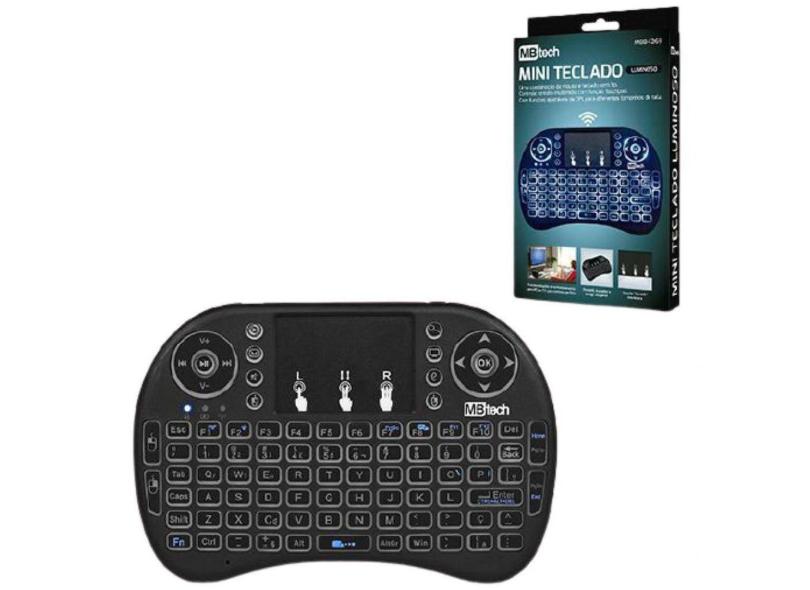 Mini Teclado Luminoso Smart Tv Games