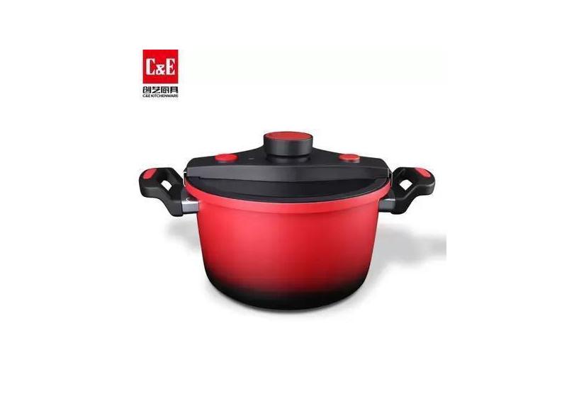 Panela De Pressão Baixa 6 Litros Cerâmica Fechamento Externo Luxo - C&