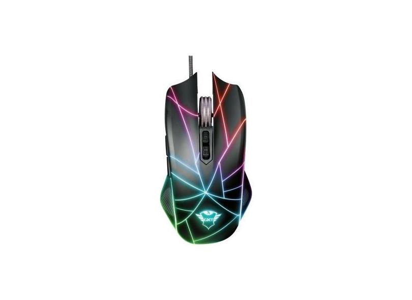 Mouse Gamer RGB Trust Óptico 4500DPI 7 Botões - GXT 160X Original, Pre