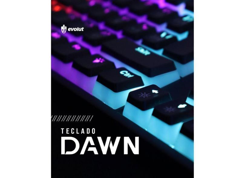 Teclado Mecanico Evolut Gamer Dawn-  Eg-214 - Switch Blue - Com Fio