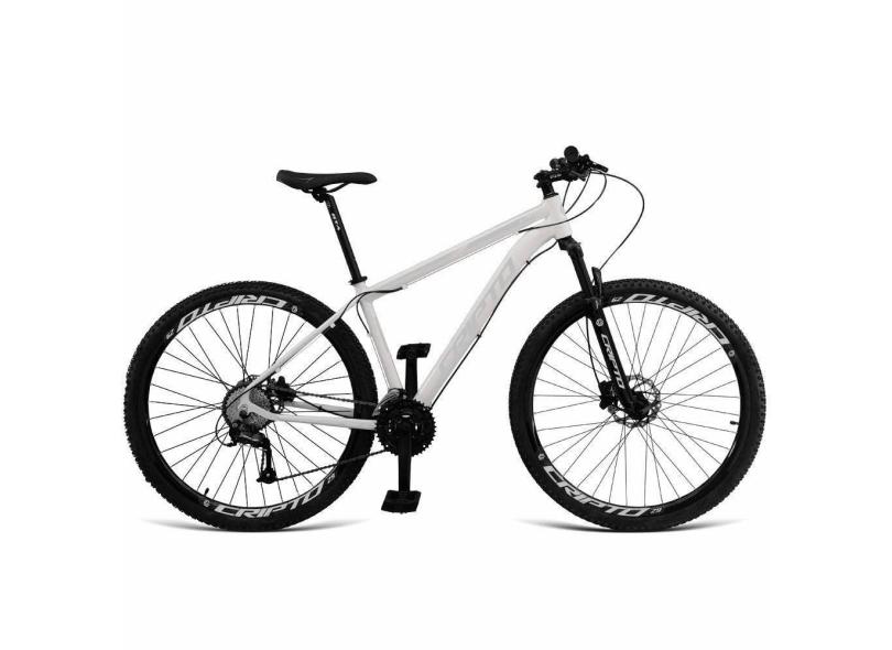 Bicicleta Aro 29 Cripto 24 Marchas Shimano E Freios A Disco - Branco-prata - 19&quot; Branco-prata