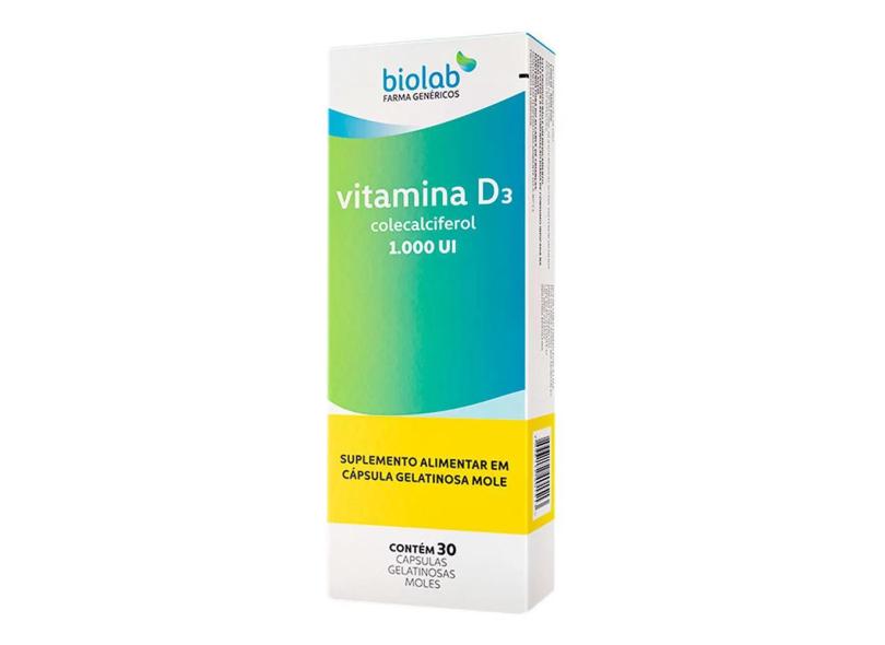 Vitamina D3 1000Ui 30 Cápsulas - Biolab