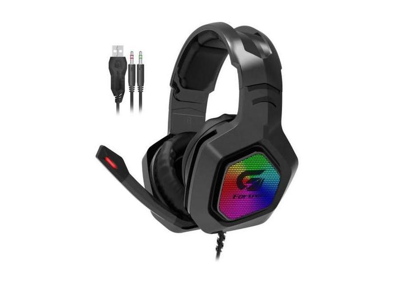 Headset Gamer Fortrek Black Hawk P2 + Usb Rgb Preto G F002