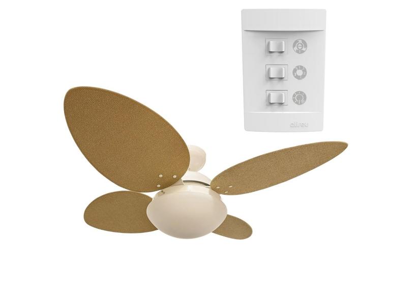 Ventilador De Teto Aliseu Vime Natural Controle De Parede