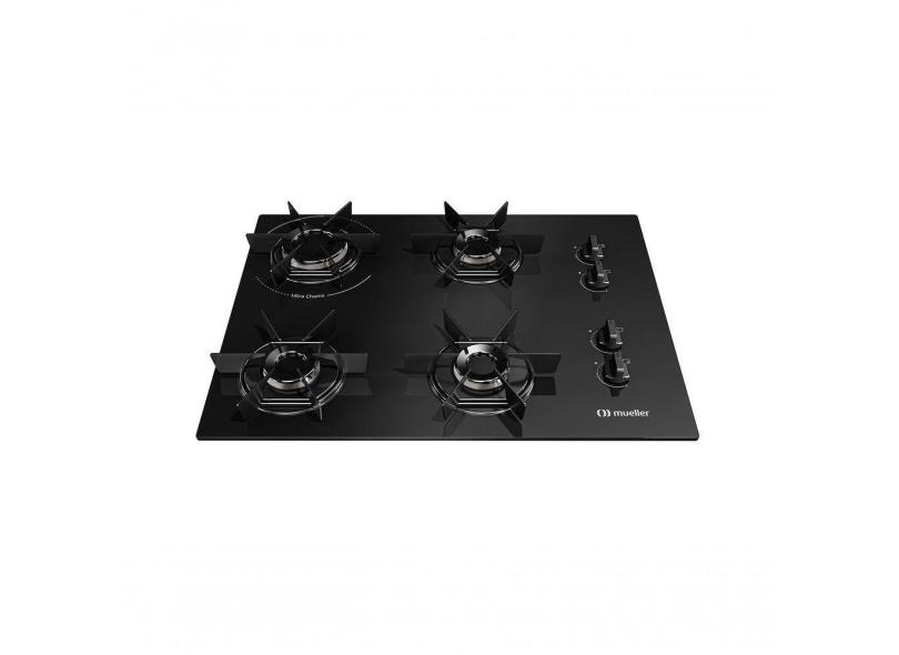 Cooktop Mueller 4 Bocas Com Queimador Ultra Chama MCG4BB Bivolt
