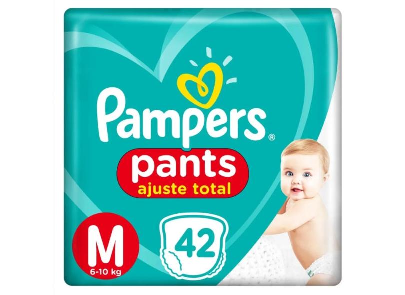 Fralda de Vestir Pampers Pants Ajuste Total M 42 Und 6 - 10kg