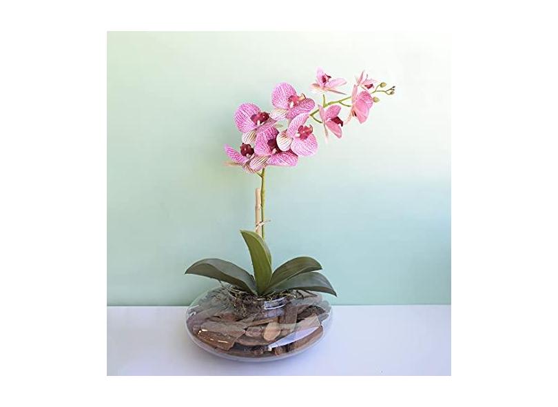 Arranjo de Orquídea Artificial no Vaso Vidro Transparente | Linha  Permanente Formosinha em Promoção é no Buscapé