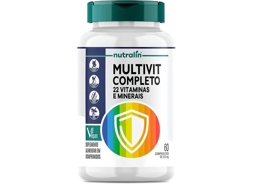 MULTIVIT COMPLETO 22 VITAMINAS E MINERAIS VEGANO - 60 COMPRIMIDOS - NUTRALIN 
