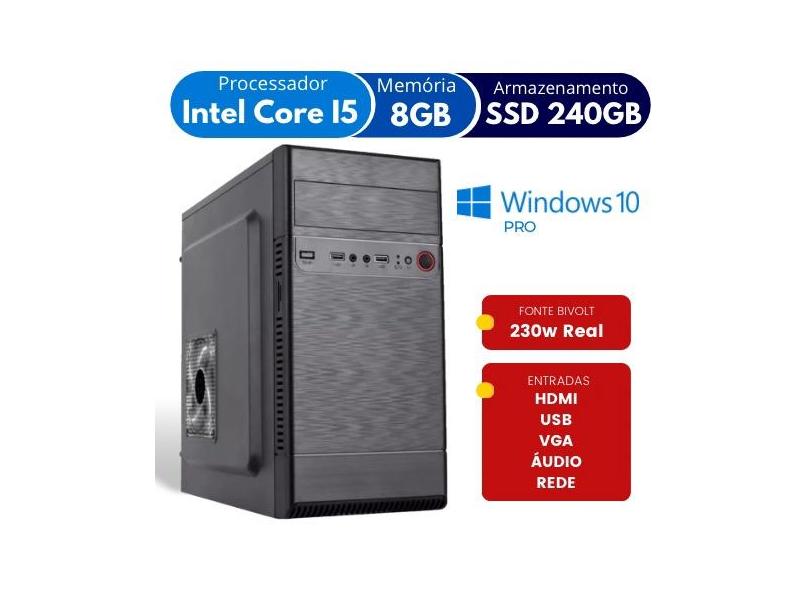 Computador Intel I5 8gb Ssd 240gb Windows 10