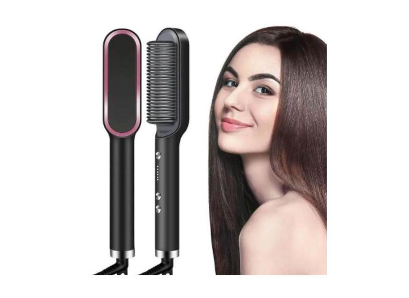 Escova Pente Secadora Profissional Seca E Modela Cabelo - Pt - Jc