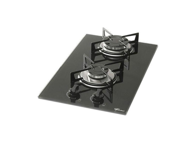 Cooktop a Gás Fischer 2 Bocas Mesa Vidro Bivolt, Bivolt