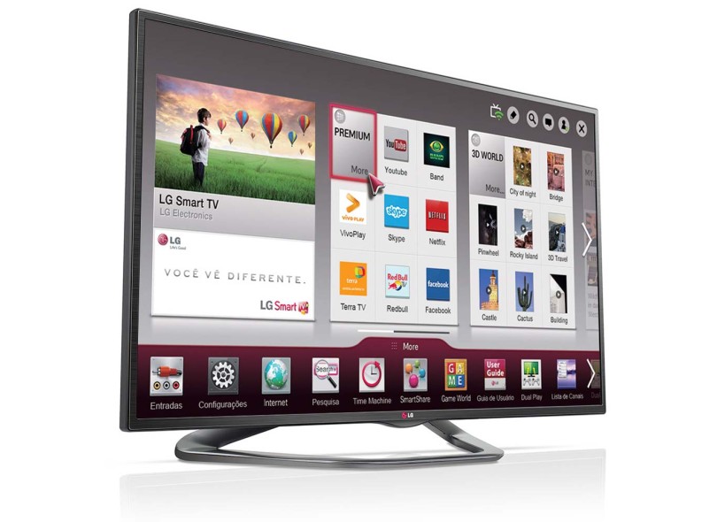 TV LED 60" Smart TV LG Cinema 3D Full HD 3 HDMI Conversor Digital Integrado 60LA6200