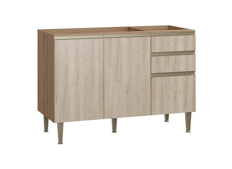 Balcão 2 Gavetas 3 Portas sem Tampo 1007 Cook Be Mobiliário