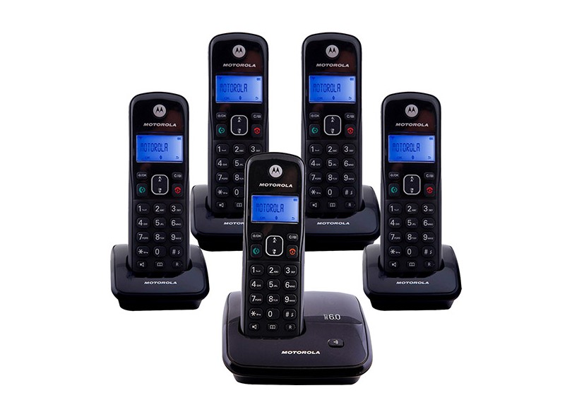 Telefone sem Fio Motorola com 4 Ramais AURI3000-MRD5