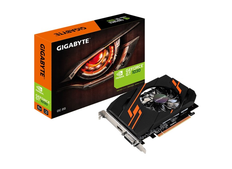 Placa de Video NVIDIA GeForce GT 1030 2 GB GDDR5 64 Bits Gigabyte GV-N1030OC-2GI