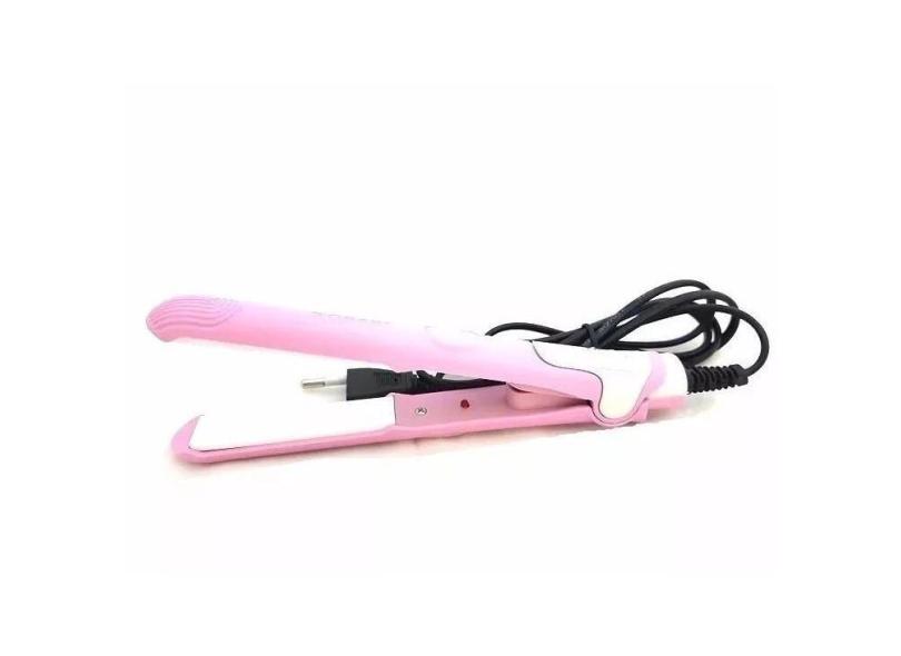 Mini Chapinha Prancha Cabelo Alisamento 17cm Bivolt Rosa