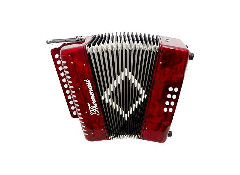 Acordeon 8 Baixos 21 Botões TA 821BS Vermelho Thommasi