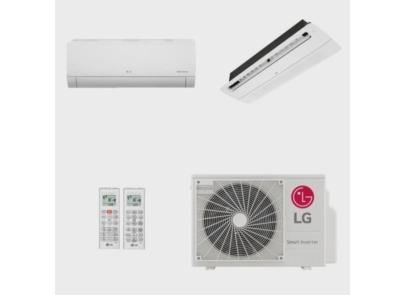 Ar-Condicionado Multi Split Inverter LG 21.000 (1x Evap hw 12.000 + 1x Evap Cassete 1 Via 18.000) Quente/Frio 220V