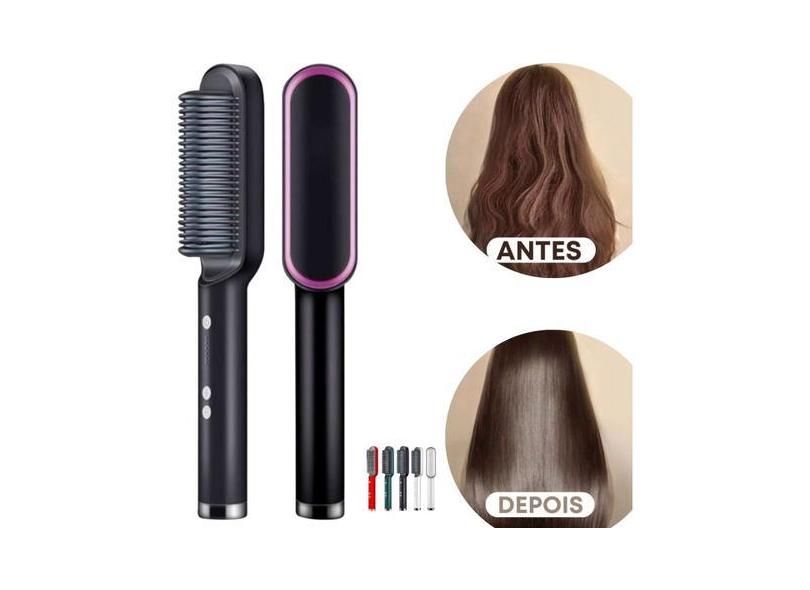 Chapinha Escova Alisadora Alisa Cabelo Sem Danificar Os Fios - VALECOM