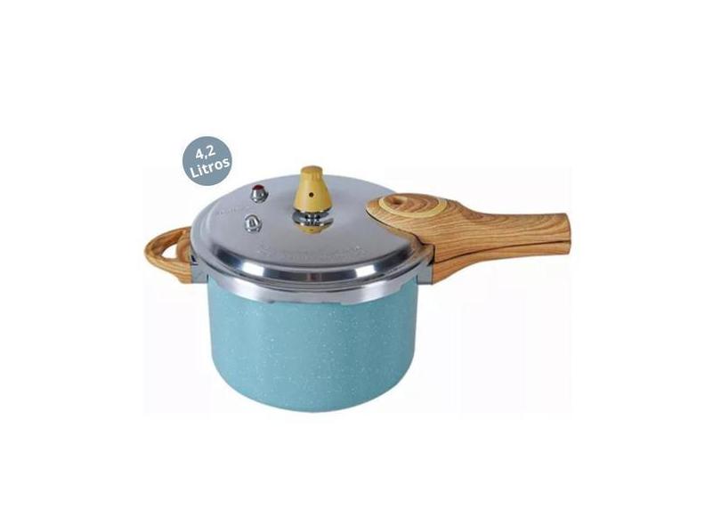 Panela de Pressão 4,2L Indução Revestimento Cerâmico Brinox, Verde