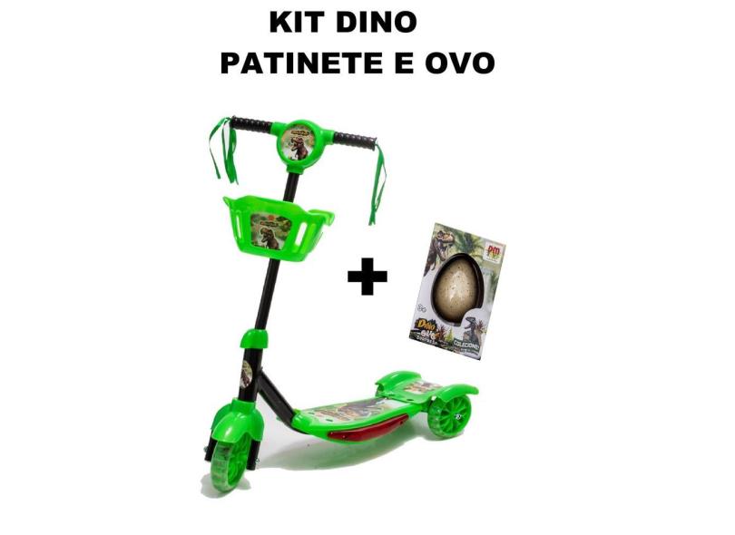 Patinete de Dinossauro para Crianças 3 Rodinhas Estável Som