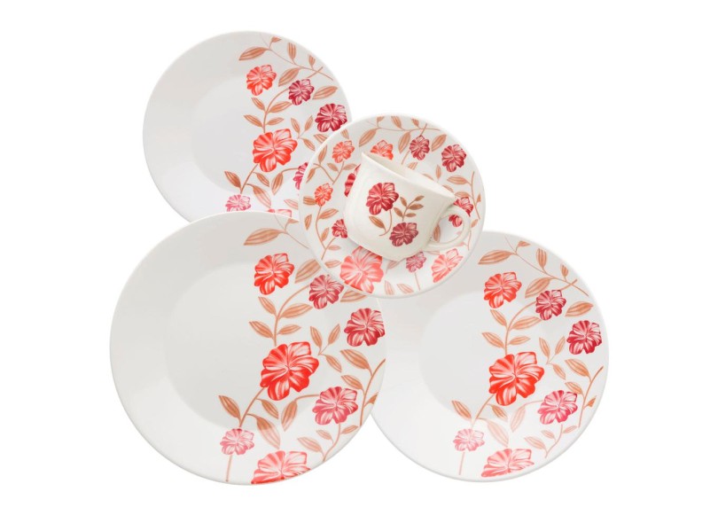 Aparelho de Jantar Redondo de Cerâmica 30 peças - Actual Aroma Biona Oxford Porcelanas