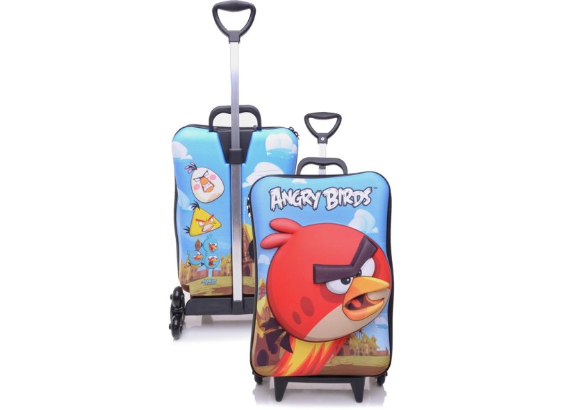 Mochila com Rodinhas Escolar Max Toy by Diplomata Angry Birds Red