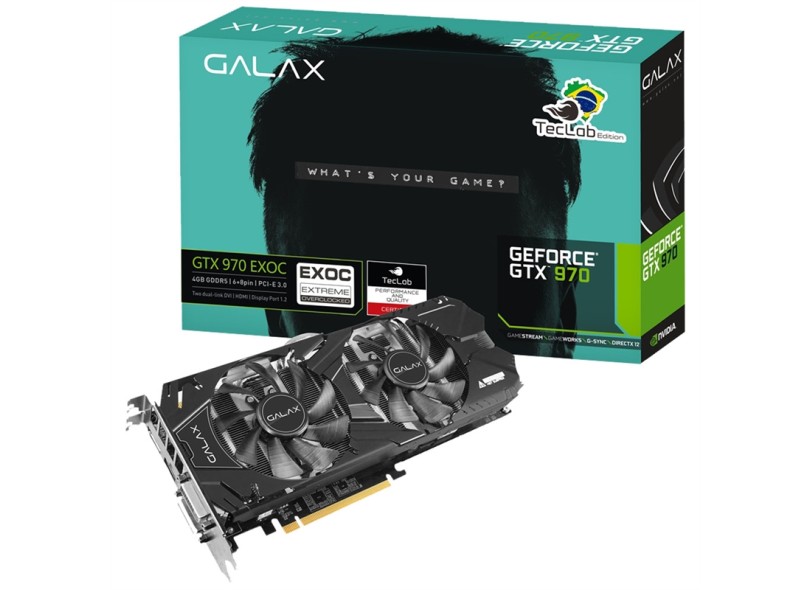 Placa de Video NVIDIA GeForce GTX 970 4 GB DDR5 256 Bits Galax 97NQH6DNB4RO