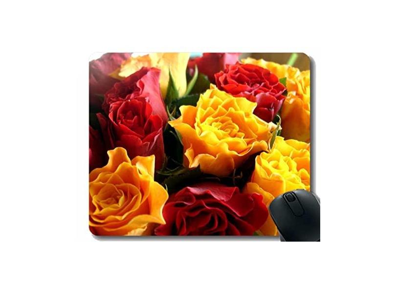 Mouse pad personalizado, botões de rosas com base de borracha antiderrapante e multicolorida dupla
