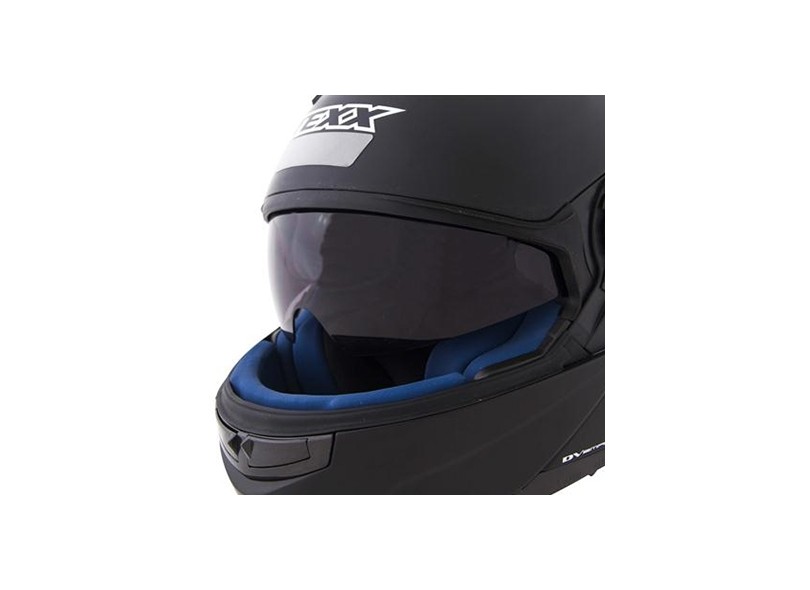 Capacete Texx Mercúrio DV Smart Articulado Fivela tipo queixeira Viseira Antirrisco