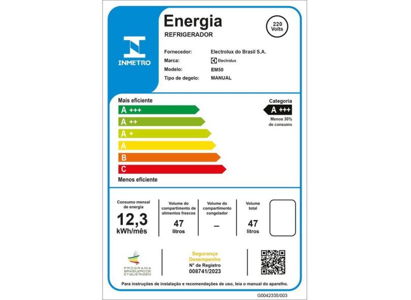 Frigobar Electrolux 47 Litros EM50 