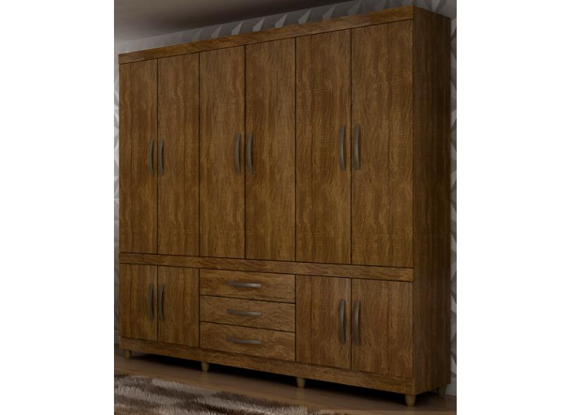Guarda-Roupa Casal 10 Portas 3 Gavetas Parma Salleto