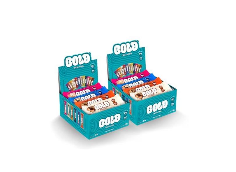 BOLD Snacks barra de proteína -2 caixas de BOLD Mista (2 Caixas C/ 12 unid.)