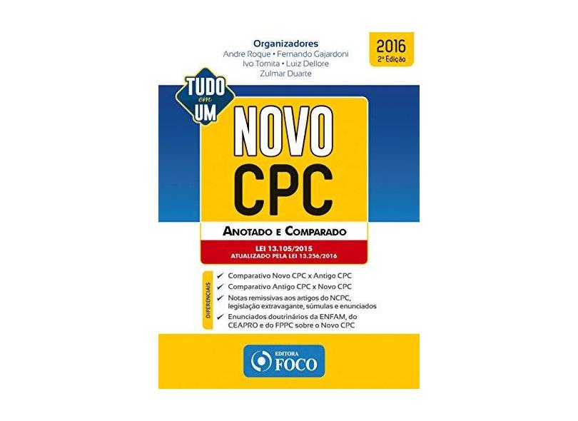 Novo CPC Anotado e Comparado Tudo em Um - Andre Roque - 9788582421550
