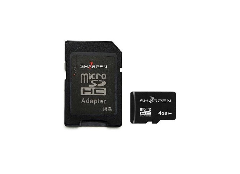 Cartão de Memória Micro SDHC com Adaptador Sharpen 4 GB