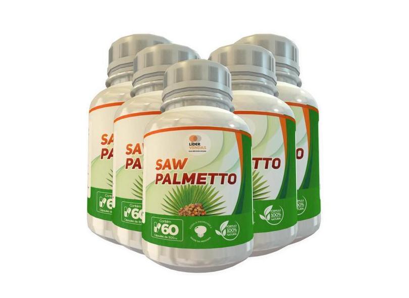 Saw Palmetto 500Mg 60 Cápsulas Kit Com 5 Potes - Lider Vendas