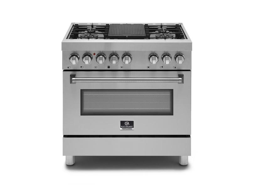 Fogão elettromec professional gás/elétrico em aço inox 90CM 220V FGE-5Q-90-XP-2GMA 220V