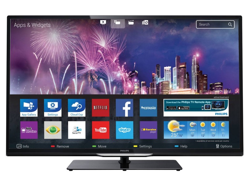 TV LED 42" Smart TV Philips Série 4000 Full HD 3 HDMI 42PFL4508G/78