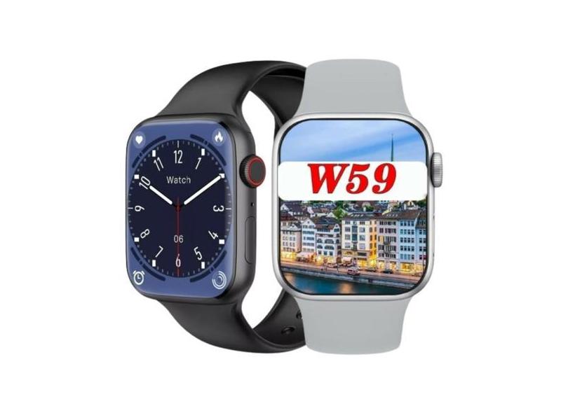 Relogio Smartwatch Pro W59 Botão Multitarefas Watchfaces Em Vídeo Faz