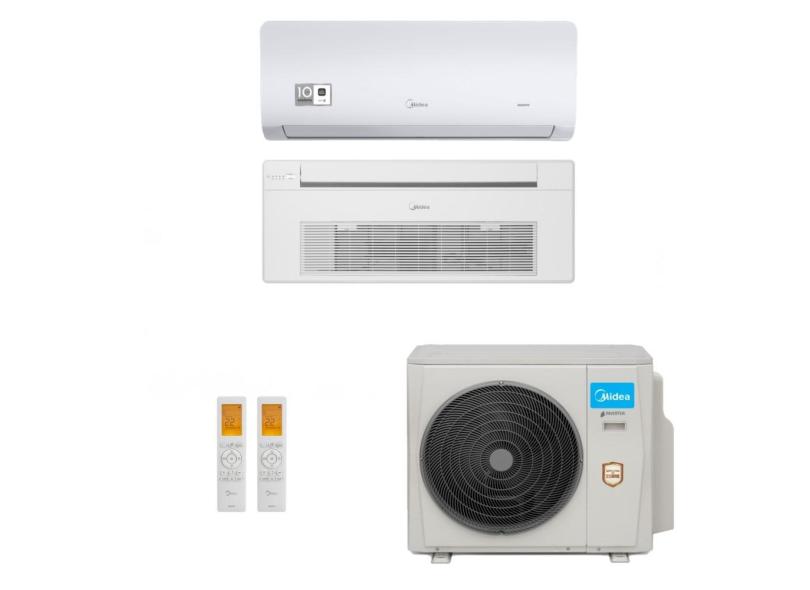 Ar-Condicionado Multi Split Inverter Midea 18.000 (1x Evap HW 9.000 + 1x Evap Cassete 1 Via 12.000) Quente/Frio 220V