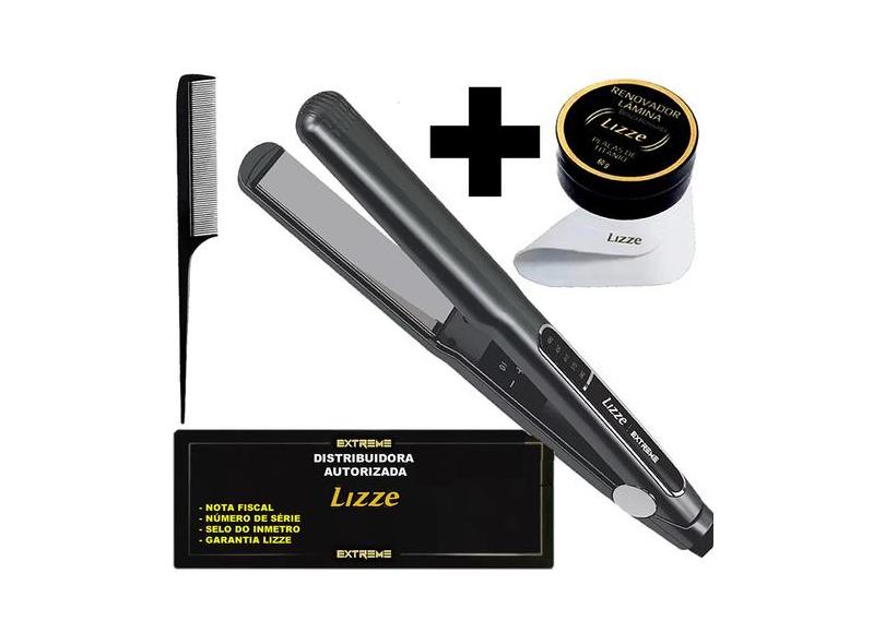 Prancha Chapinha Lizze Extreme 110v Ou 220v + Kit Limpeza Extreme