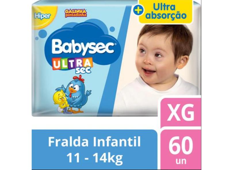 Fralda Babysec Galinha Pintadinha Ultrasec XG 60 Und 11 - 14kg