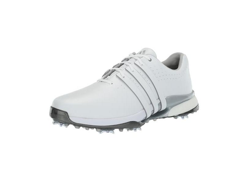adidas Tênis de golfe masculino Tour360 24, Calçado branco/prata metálico, 45