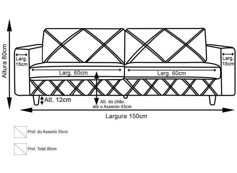 Conjunto 2 e 3 lugares Veludo Zenit Spazzio Nobre