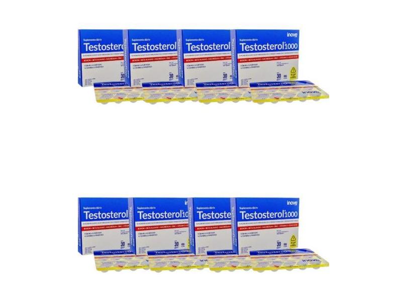 Kit 8x Suplemento Testosterol 1000 30 Comprimidos - Inove com o Melhor ...